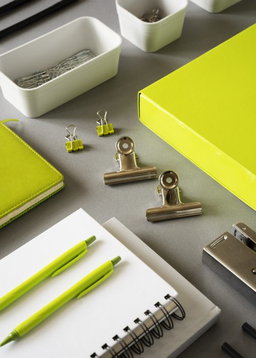desk supplies arrangement still life